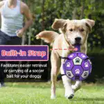 Durable Rubber Dog Soccer Ball with Straps for Interactive Play & Fetch – gallery image 7