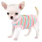 Pink Striped Ribbed Dog Vest for Easy Pullover Wear with Soft Knit Fabric – gallery image 21