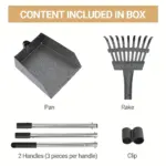 Stainless Steel Pooper Scooper Set for Pet Waste Pickup & Removal with Tray and Rake – gallery image 6