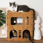 Cat House Condo for Indoor & Outdoor Resting with Ventilated Doors and Scratching Boards – gallery image 3