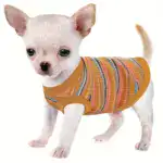 Pink Striped Ribbed Dog Vest for Easy Pullover Wear with Soft Knit Fabric – gallery image 11