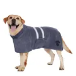 Quick-Dry Dog Bathrobe for Drying After Bathing & Grooming with Embroidered Detail – gallery image 19