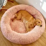 Plush Round Dog Bed for Resting & Sleeping with Deep Bolstered Shape – gallery image 3