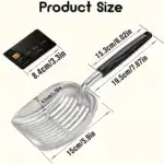Metal Cat Litter Scoop for Sifting & Waste Removal with Long Handle – gallery image 7