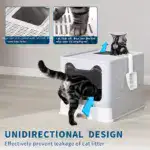 Foldable Cat Litter Box for Containing Litter with Tray and Scoop – gallery image 6