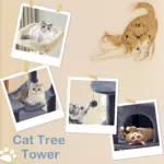 Multi-Cat Tree Tower for Climbing & Resting with Condo and Hammock, Sisal Scratching Posts – gallery image 11