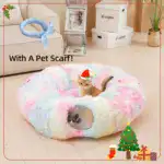Cat Tunnel Bed for Indoor Play & Hiding with Plush Donut Design – gallery image 6