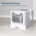 Foldable Cat Litter Box for Containing Litter with Tray and Scoop – gallery image 9