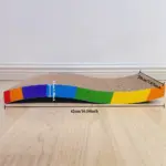 Corrugated Cardboard Cat Scratcher for Scratching & Claw Care with Rainbow Color Design – gallery image 4