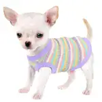 Pink Striped Ribbed Dog Vest for Easy Pullover Wear with Soft Knit Fabric – gallery image 20