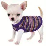 Pink Striped Ribbed Dog Vest for Easy Pullover Wear with Soft Knit Fabric – gallery image 19