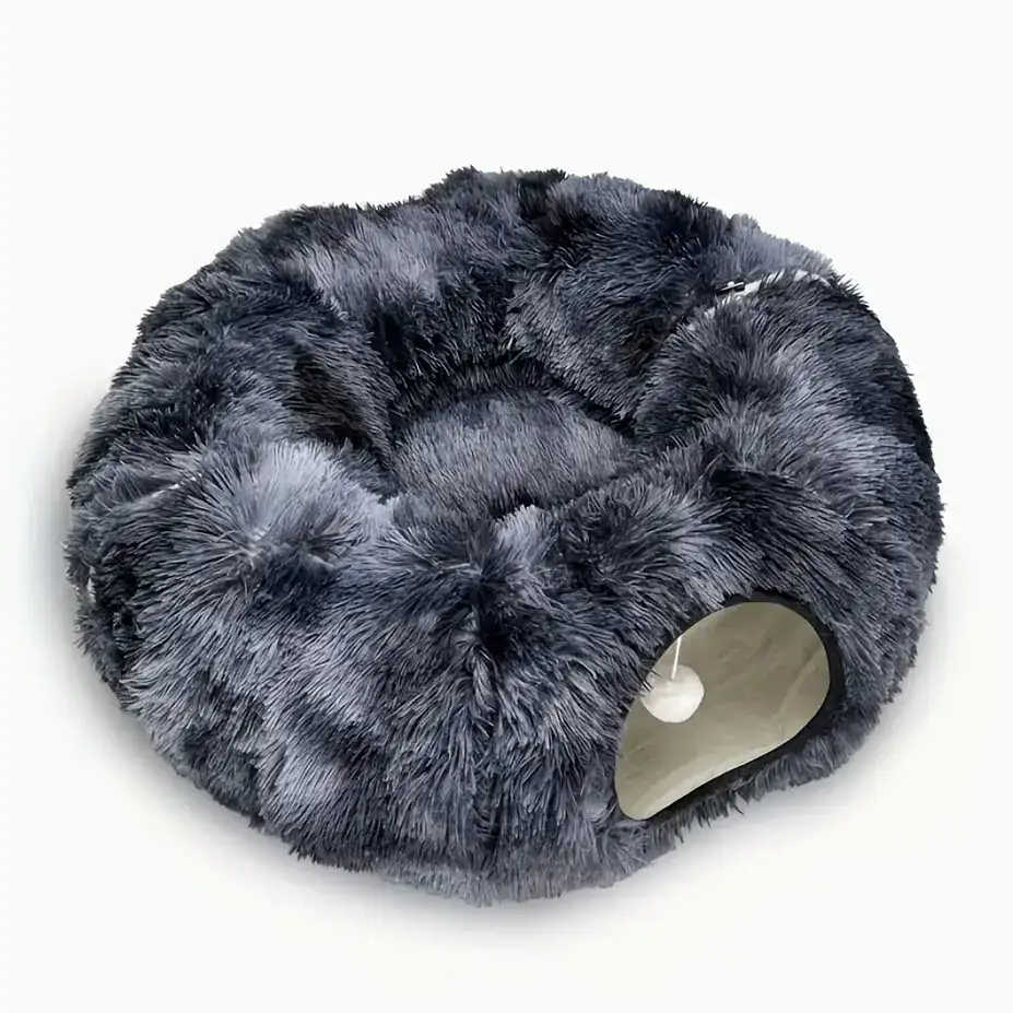 3273ccb5-f834-4620-81ff-3628f142fdc3 Cat Tunnel Bed for Indoor Play & Hiding with Plush Donut Design – main image