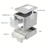 Foldable Cat Litter Box for Containing Litter with Tray and Scoop – gallery image 8