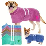 Quick-Dry Dog Bathrobe for Drying After Bathing & Grooming with Embroidered Detail – gallery image 3
