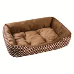 Soft Plaid Dog Bed for Resting & Sleeping with Polyester Fabric – main image