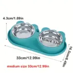 Double Stainless Steel Dog Bowls with No-Spill Stand for Drinking & Feeding – gallery image 7