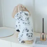 Panda-Themed Hooded Dog Jumpsuit for Warm Wear in Cooler Weather, Coral Fleece – gallery image 7