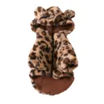 Fleece-Lined Pet Coat for Warm Outdoor Wear, Leopard Print – main image