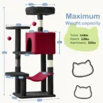 Multi-Cat Tree Tower for Climbing & Resting with Condo and Hammock, Sisal Scratching Posts – gallery image 26