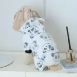 Panda-Themed Hooded Dog Jumpsuit for Warm Wear in Cooler Weather, Coral Fleece – gallery image 6