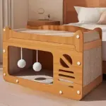 Wall-Mounted Cat Scratching Board and Cat House for Scratching & Resting, Vertical Design – gallery image 3