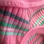 Pink Striped Ribbed Dog Vest for Easy Pullover Wear with Soft Knit Fabric – gallery image 7