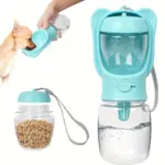 Portable Pet Water Bottle for Dispensing Water During Travel with Attached Food Container – gallery image 5