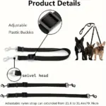Adjustable No-Pull Dog Leash for Walking & Vehicle Restraint with Multi-Connection Design – gallery image 5