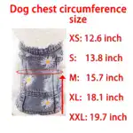 Daisy Faux Denim Pet Vest for Small Dogs, Spring and Autumn Wear – gallery image 4