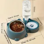 3-in-1 Pet Feeder and Automatic Water Dispenser for Cat and Dog Feeding with Non-Slip Tilted Bowl – gallery image 4