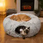 Plush Cat Tunnel Bed for Resting & Play with Enclosed Hideaway and Peekaboo Opening – gallery image 7