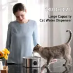 Stainless Steel Pet Water Fountain for Automatic Water Dispensing with Water Level Window – gallery image 6