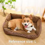 Soft Plaid Dog Bed for Resting & Sleeping with Polyester Fabric – gallery image 6