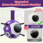 Durable Rubber Dog Soccer Ball with Straps for Interactive Play & Fetch – gallery image 6