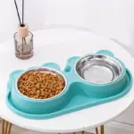 Double Stainless Steel Dog Bowls with No-Spill Stand for Drinking & Feeding – gallery image 10