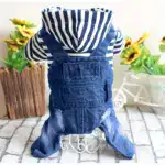 Pet Jumpsuit Outfit for Spring and Summer Wear, Striped Denim-Style Design – gallery image 9