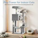 Multi-Cat Tree Tower for Climbing & Resting with Condo and Hammock, Sisal Scratching Posts – gallery image 16
