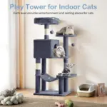 Multi-Cat Tree Tower for Climbing & Resting with Condo and Hammock, Sisal Scratching Posts – gallery image 14
