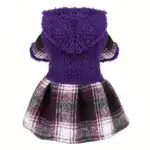 Fleece Hooded Dog Sweater for Warmth in Cold Weather with Plaid Pattern – gallery image 5