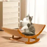 Sisal Rocking Chair Cat Scratcher for Scratching & Lounging with Wooden Frame and Hammock-Style Bed – gallery image 2