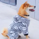 Panda-Themed Hooded Dog Jumpsuit for Warm Wear in Cooler Weather, Coral Fleece – gallery image 5