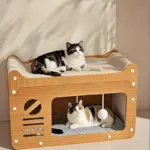Wall-Mounted Cat Scratching Board and Cat House for Scratching & Resting, Vertical Design – main image