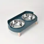 Stainless Steel Elevated Dual Bowl Feeder for Feeding & Water Dispensing, Non-Slip Base – gallery image 5