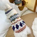 Thick Pet Vest for Warmth in Cooler Weather with Diamond Pattern – gallery image 13