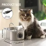Stainless Steel Pet Water Fountain for Automatic Water Dispensing with Water Level Window – gallery image 4
