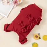 Dog Warm Jumpsuit for Daily Wear and Outdoor Use, Velvet Bow Detail – gallery image 5