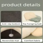 Soft Cat Bed for Resting & Sleeping with Breathable Design – gallery image 5