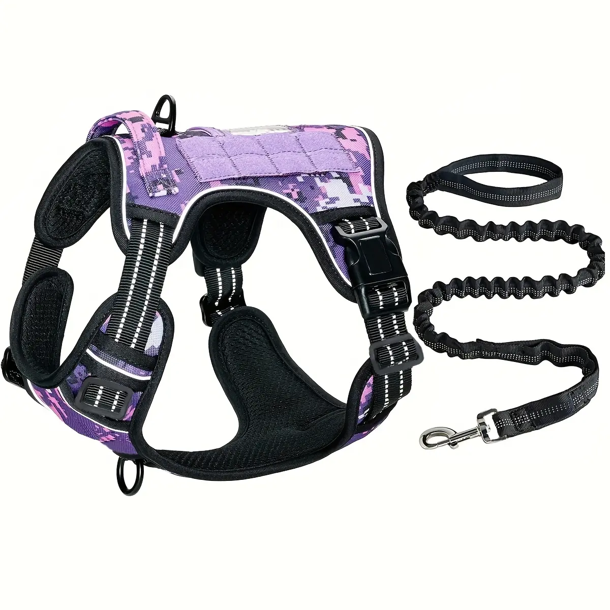 853327fd-3c2b-473e-9e1e-a039d77fde95 No-Pull Dog Harness with Handle and Bungee Leash for Walking & Control, Adjustable Fit – main image