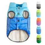 Three-Color Patchwork Padded Pet Coat for Cold-Weather Wear – main image