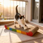 Rainbow Bone-Shaped Cat Scratching Board for Scratching & Resting – main image